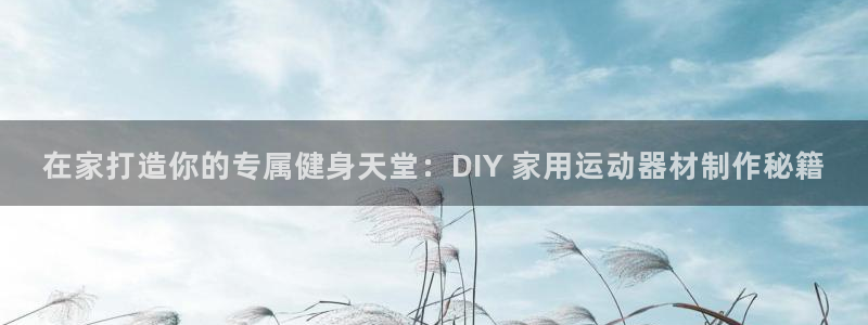 意昂体育3：在家打造你的专属健身天堂：DIY 家用运